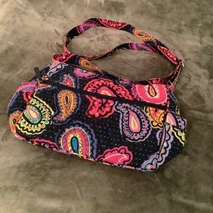 Vera Bradley shoulder bag in neon paisley pattern